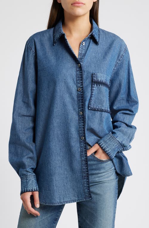 Shop Rails Saya Chambray Shirt In Dark Vintage Wash