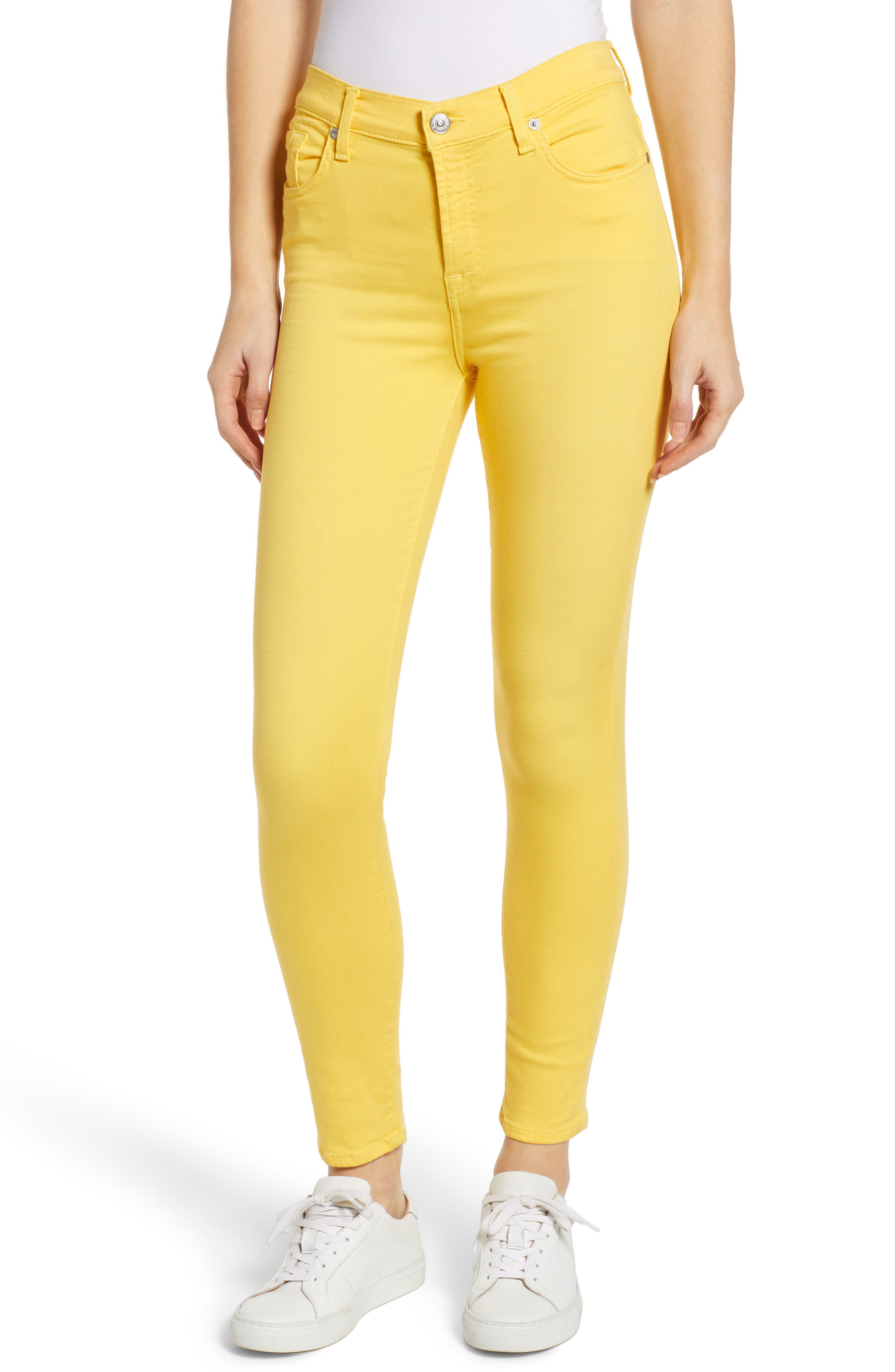 7 for all mankind yellow jeans