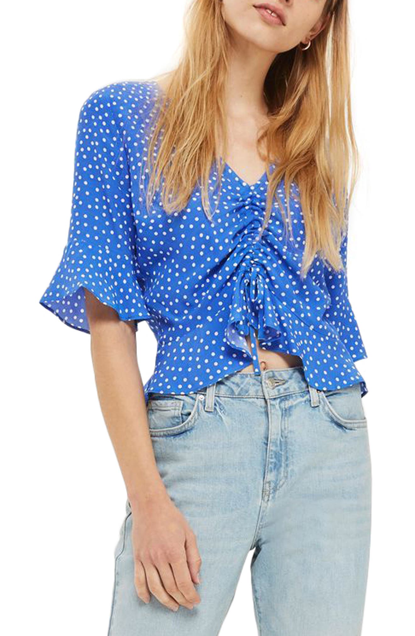 topshop polka dot top