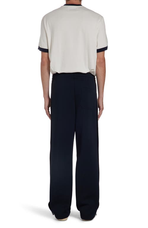 Shop Golden Goose Side Stripe Snap Track Pants In Dark Blue/papyrus