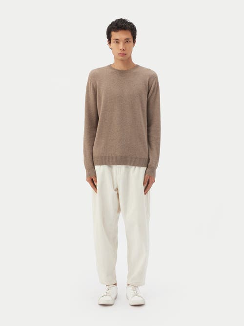 Shop Gobi Cashmere Crew Neck Sweater In Taupe