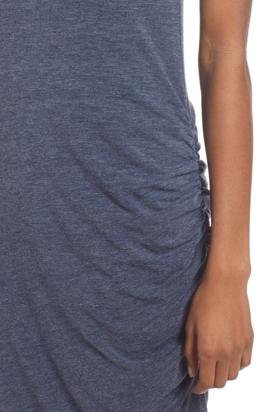 Treasure & Bond Side Ruched Bodycon Dress In Navy Iris Heather ModeSens