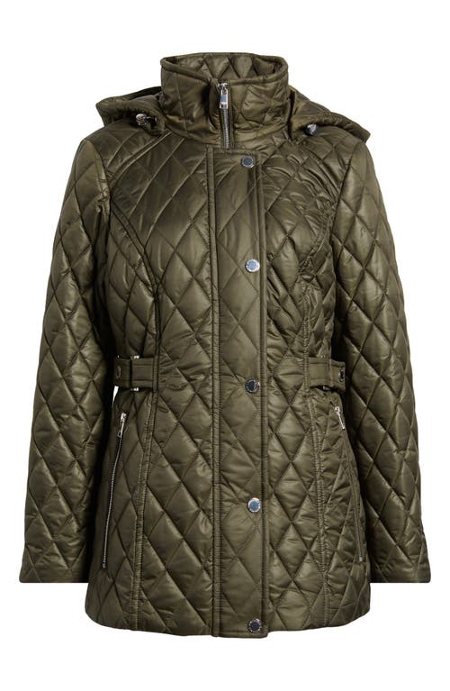 Quilted Water Resistant Jacket in Olive