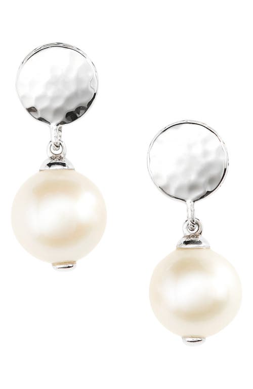 John Hardy Hammered Dot Pearl Drop Earrings in White at Nordstrom