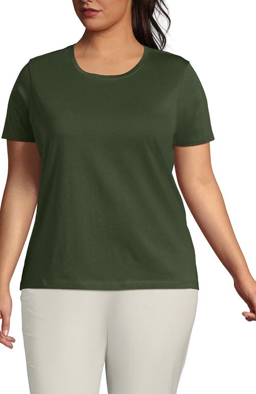 Shop Lands' End Plus Size Relaxed Supima Cotton Crew Neck T-shirt In Estate Green