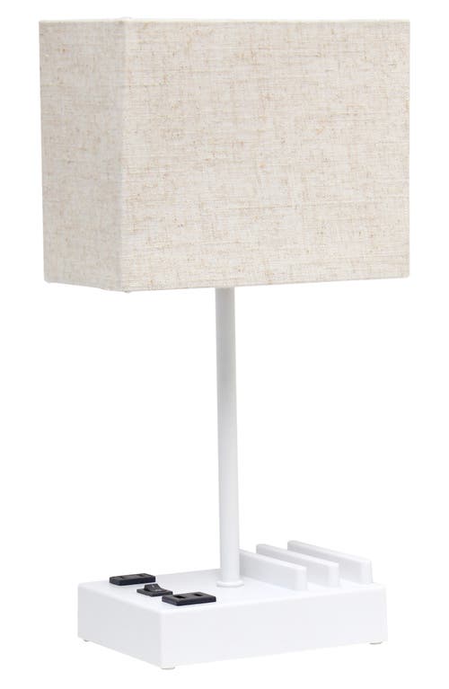 Shop Lalia Home Usb Table Lamp In White Base/beige Shade