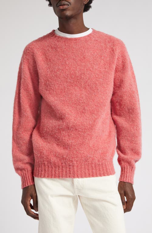 Drake's Brushed Wool Crewneck Sweater Rosebud at Nordstrom,