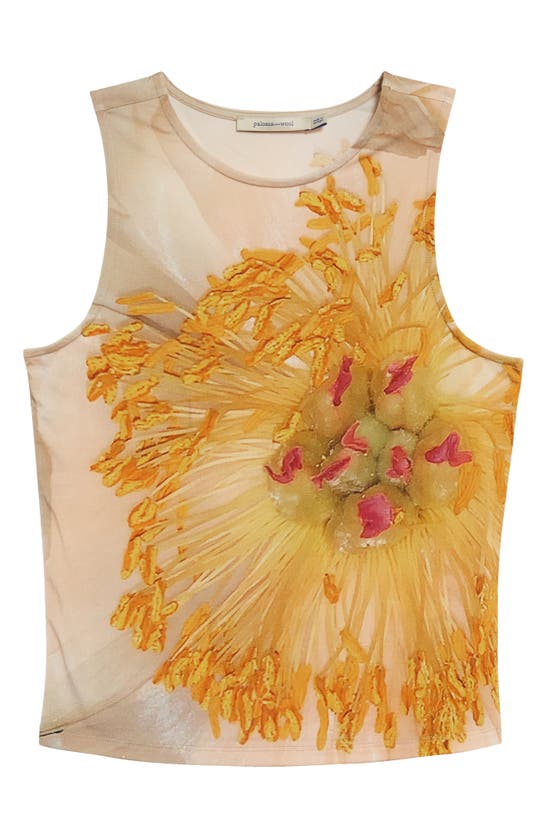 Shop Paloma Wool Peonia Flower Print Tank In Ecru