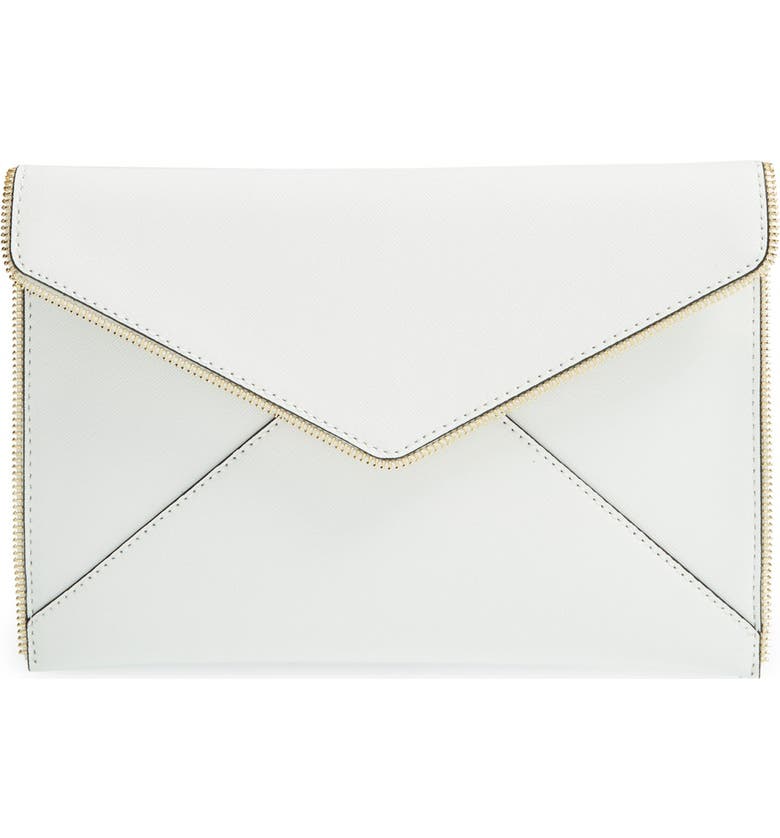 REBECCA MINKOFF 'Leo' Envelope Clutch, Main, color, White