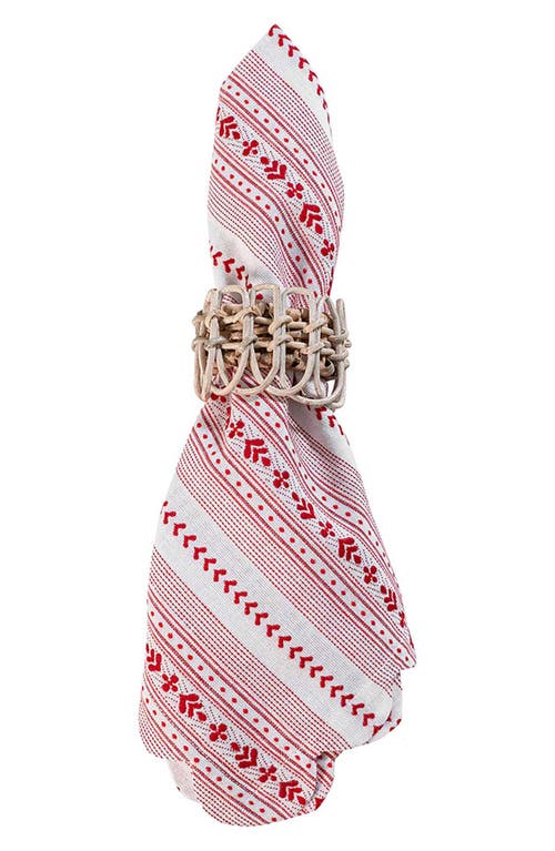 Juliska Villa Stripe Red Napkins, Set Of 4 In Red