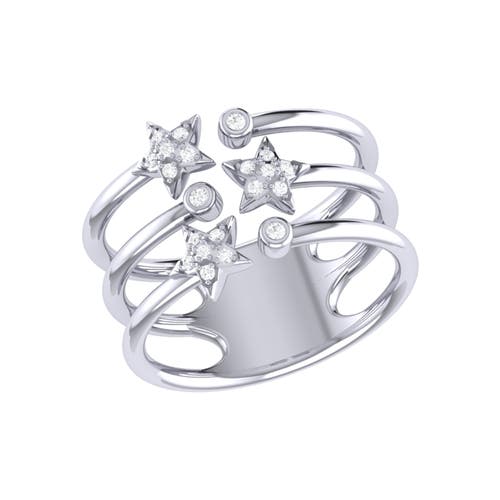 Shop Luvmyjewelry Dazzling Star Bezel Trio Sterling Silver Diamond Ring