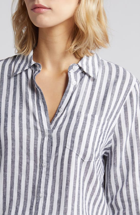 CASLON CASLON(R) LINEN BLEND BUTTON-UP SHIRT