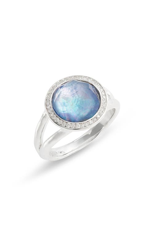 Ippolita Sterling Silver Diamond Halo Triplet Stone Ring at Nordstrom, Size 7