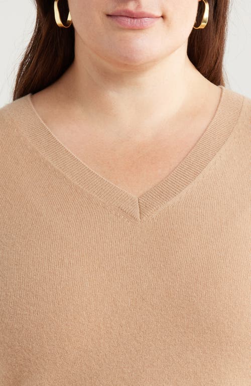 Shop Nordstrom Cashmere V-neck Sweater In Camel