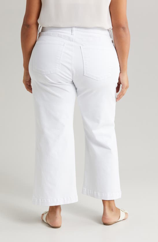 Shop Kut From The Kloth Meg Patch Pocket High Waist Ankle Wide Leg Jeans In Optic White