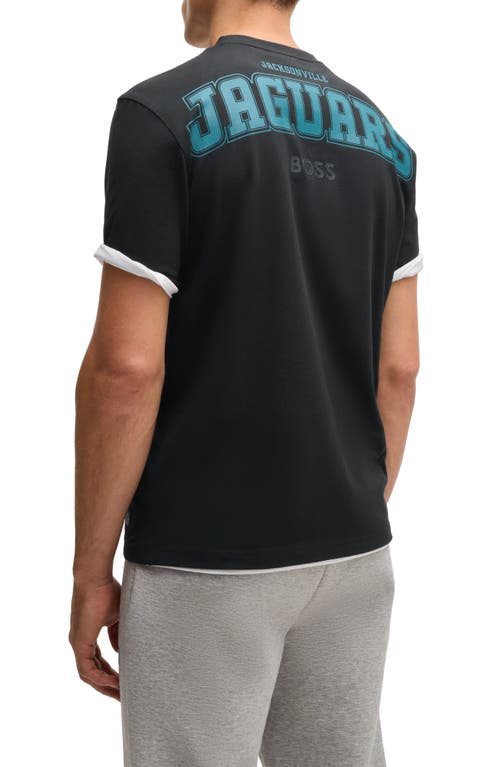 Shop Hugo Boss Boss X Nfl Stretch Cotton Graphic T-shirt In Jacksonville Jaguars - D. Grey