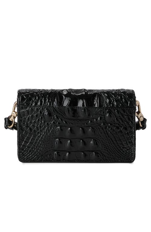 Brahmin Minuette Croc Embossed Leather Crossbody Bag In Black