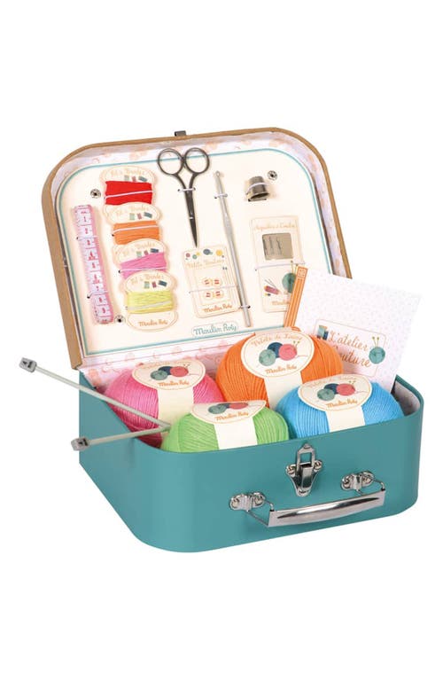 Speedy Monkey Sewing & Knitting Suitcase Set in Blue at Nordstrom