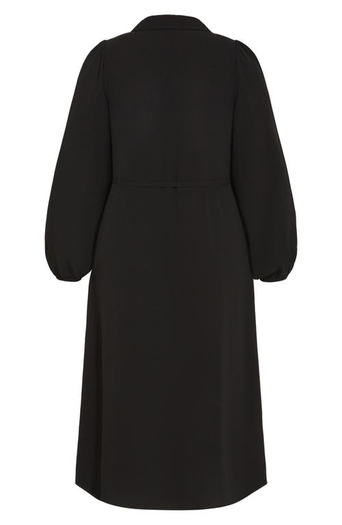 Shop City Chic Arizona Long Sleeve Wrap Dress In Black