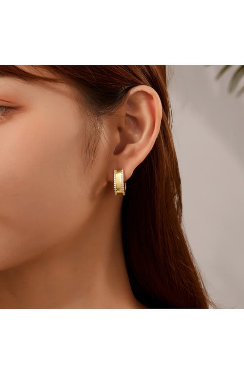 Lafonn Simulated Diamond Huggie Hoop Earrings In White/gold