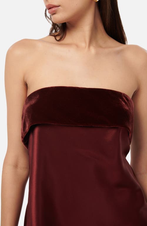 Shop Cami Nyc Diona Velvet Trim Strapless Top In Syrah