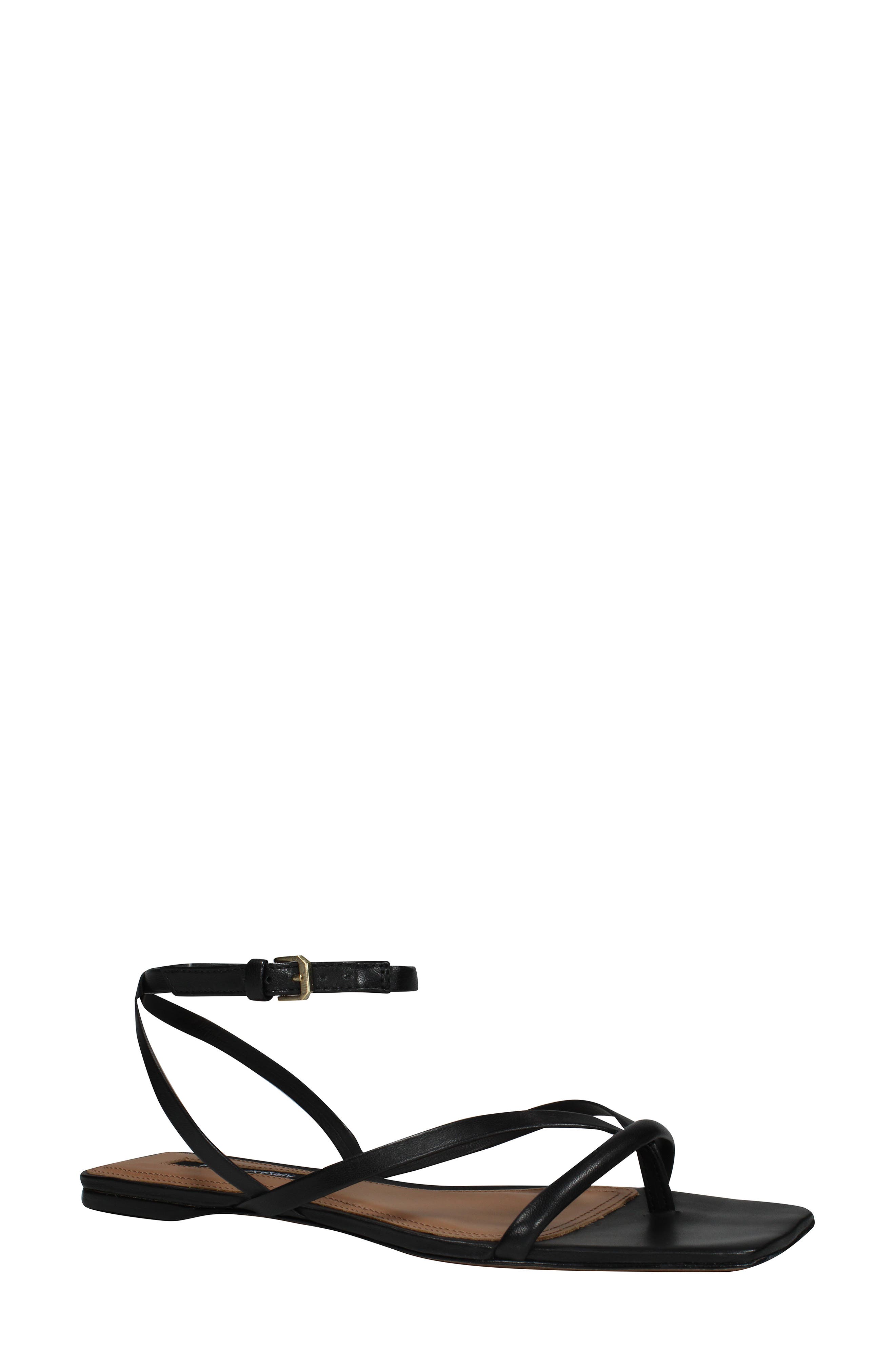 bcbg black flat sandals
