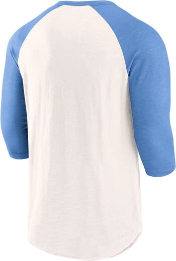 FANATICS Men's Fanatics Branded White/Light Blue St. Louis Cardinals  Backdoor Slider Raglan 3/4-Sleeve T-Shirt