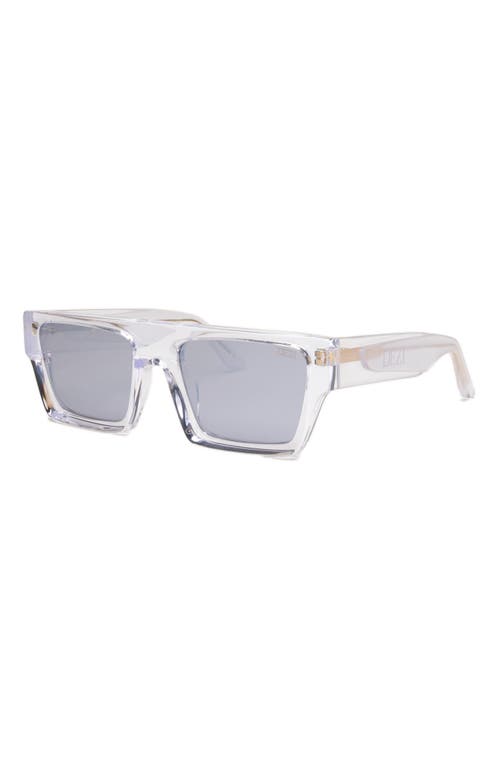 Dezi X Monet Slick 55mm Square Sunglasses In Icy/silver Chrome