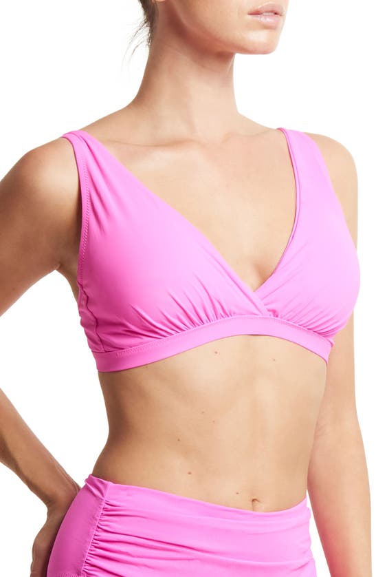 Shop Hanky Panky Wrap Front Bikini Top In Unapologetic Pink