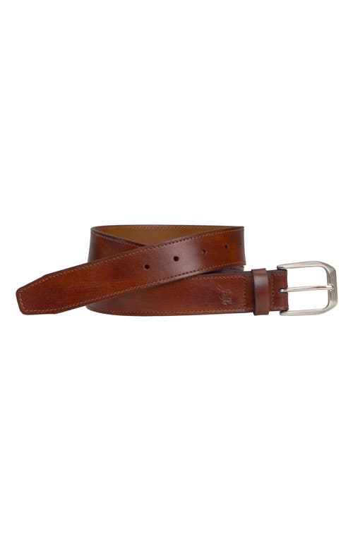 Johnston & Murphy Jameson Leather Belt Cognac Italian Calfskin at Nordstrom,