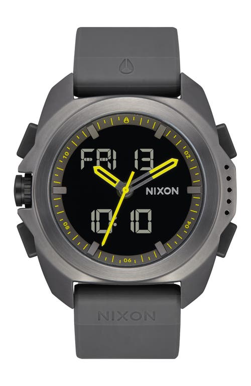 Nixon Ripley Ana-digi Silicone Strap Watch, 47mm In Gray