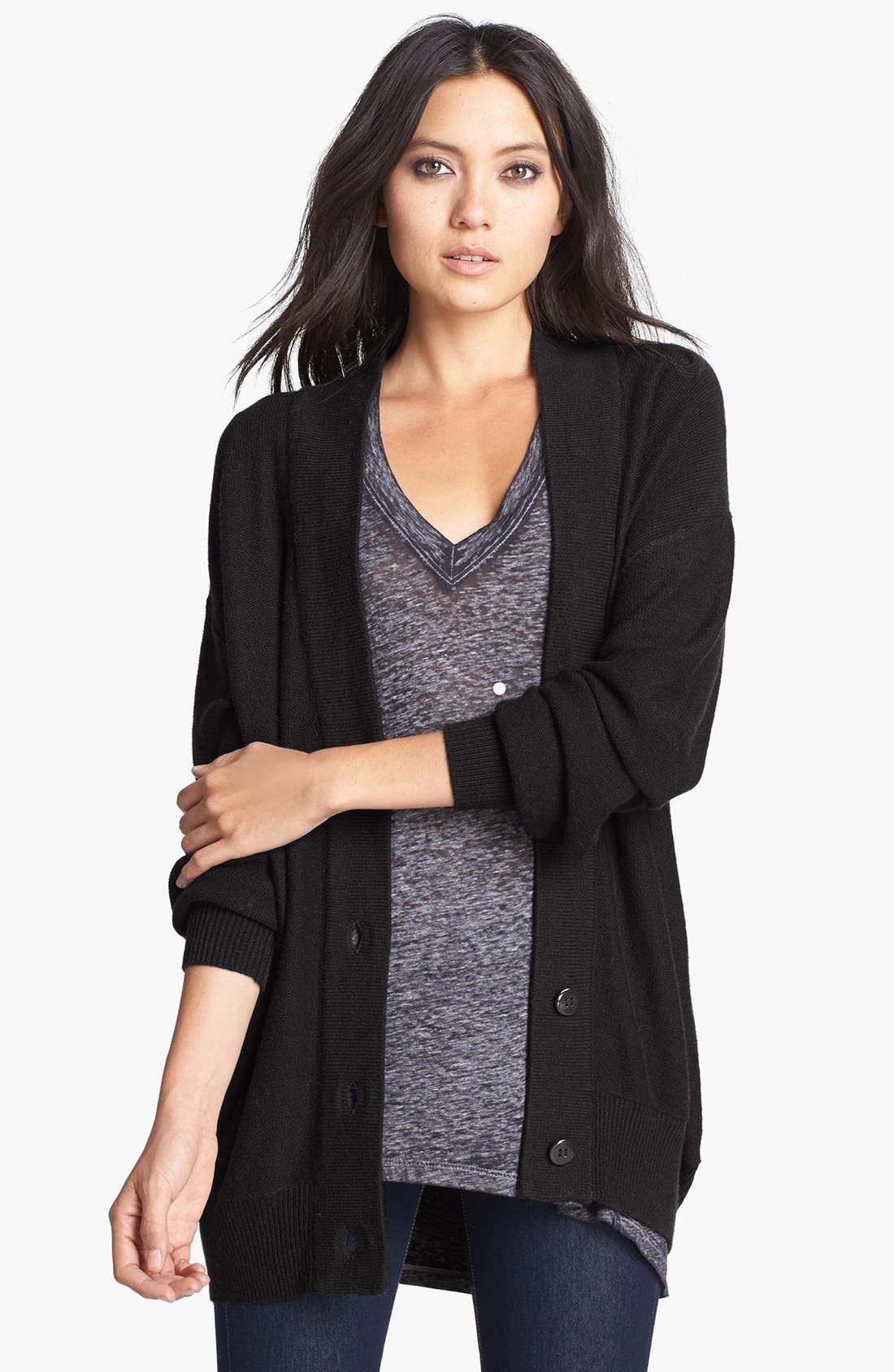 Leith Knit Boyfriend Cardigan Nordstrom