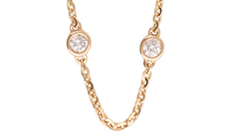 Shop Badgley Mischka Collection 14k Gold Round Cut Lab-created Diamond Station Chain Necklace In Yellow
