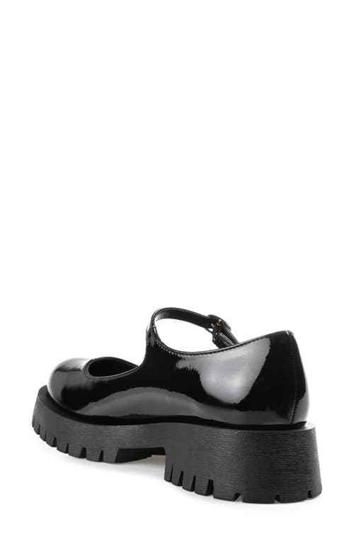 Shop Journee Collection Kamie Mary Jane Platform Flat In Patent/black