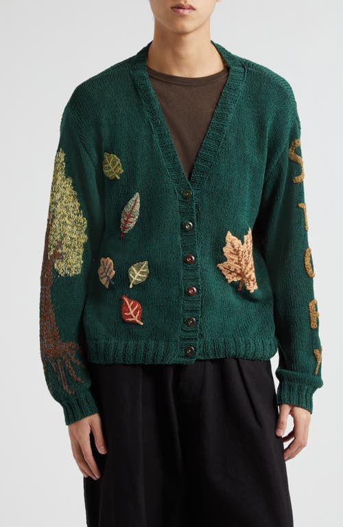 Story mfg. Twinsun Crochet Appliqué Hand Knit Organic Cotton V-Neck Cardigan Sun Powered at Nordstrom,