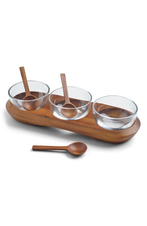 Nambe Nambé Cooper Triple Condiment Server In Brown