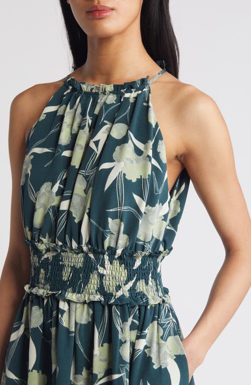 Shop Chelsea28 Print Maxi Sundress In Green Abstract Iris