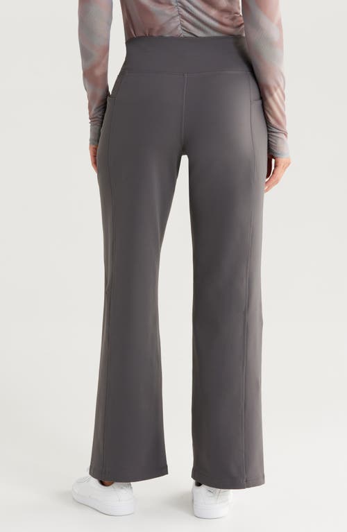 Shop Zella Zelfit High Waist Wide Leg Pocket Pants In Grey Forged