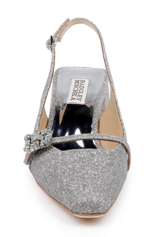 Shop Badgley Mischka Collection Buena Slingback Pump In Silver Antique