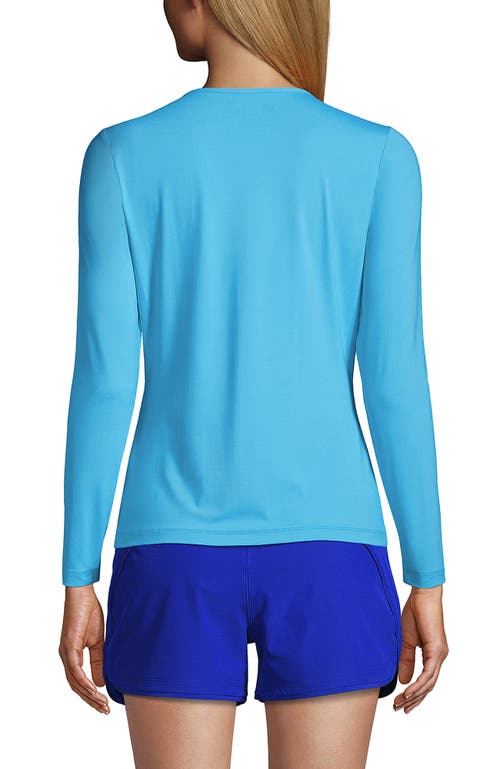 Lands' End Long Sleeve Relaxed Upf 50 Rash Guard In Turquoise