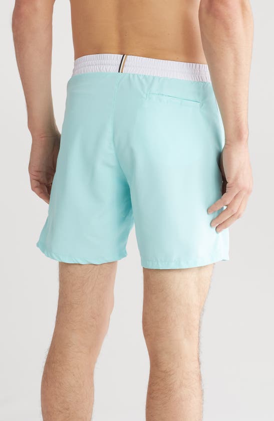 Hugo Boss Starfish Logo-print Swim Shorts In Open Green