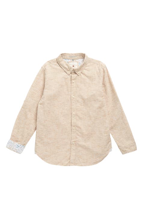 Kids' Cotton Blend Button-Down Shirt (Big Kid)