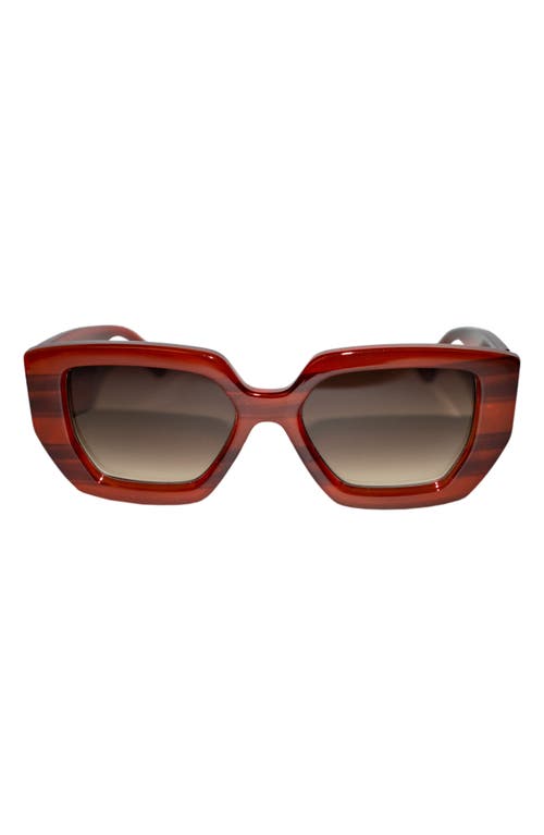 Shop Fifth & Ninth Rue 67mm Polarized Square Sunglasses In Mahogany/brown