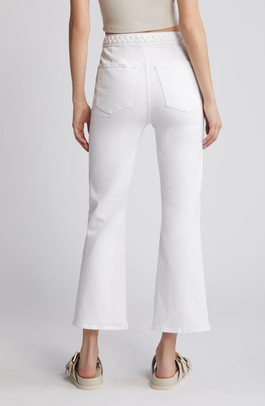 Shop Frame Braided Waist Le Crop Mini Bootcut Jeans In White
