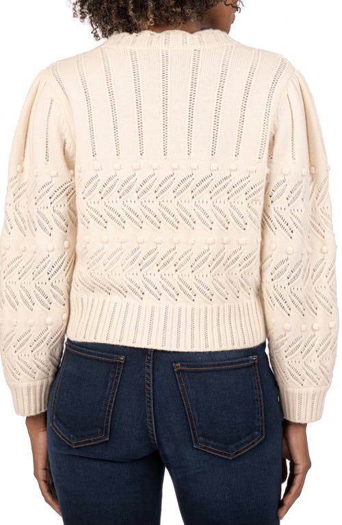 Shop Kut From The Kloth Mimi Scallop V-neck Cardigan In Cream