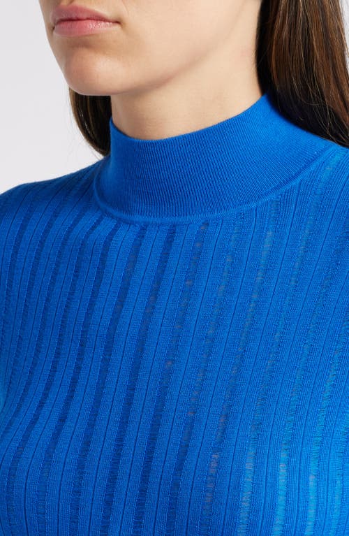 Shop Hugo Boss Boss Fatirami Virgin Wool Rib Sweater In Sonic Blue