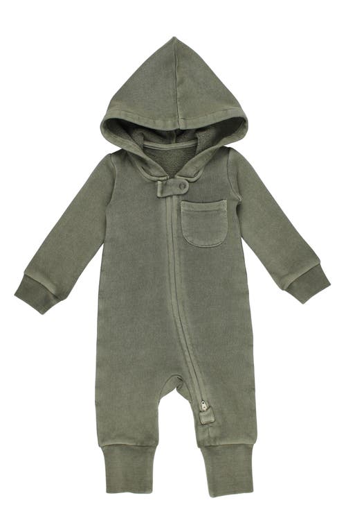 L'OVEDBABY L'OVEDBABY HOODED ORGANIC COTTON ZIP ROMPER 