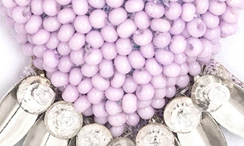 Shop Deepa Gurnani Danika Beaded Fringe Heart Stud Earrings In Lavender