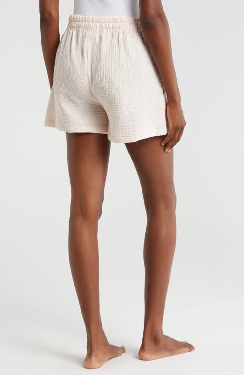 Shop Papinelle Ashley Textured Cotton Pajama Shorts In Shell