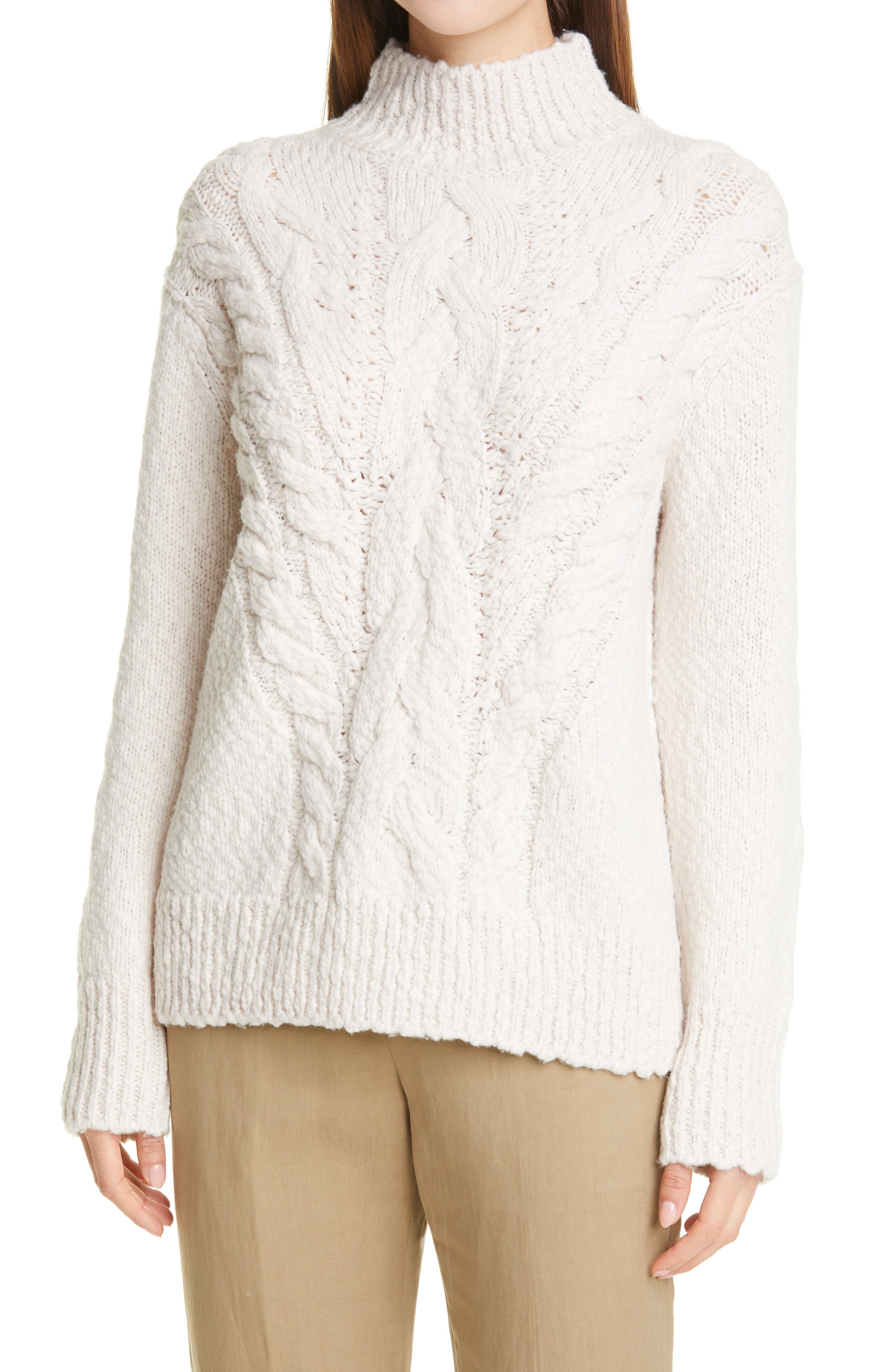 VINCE RISING CABLE TURTLENECK SWEATER,190820822118